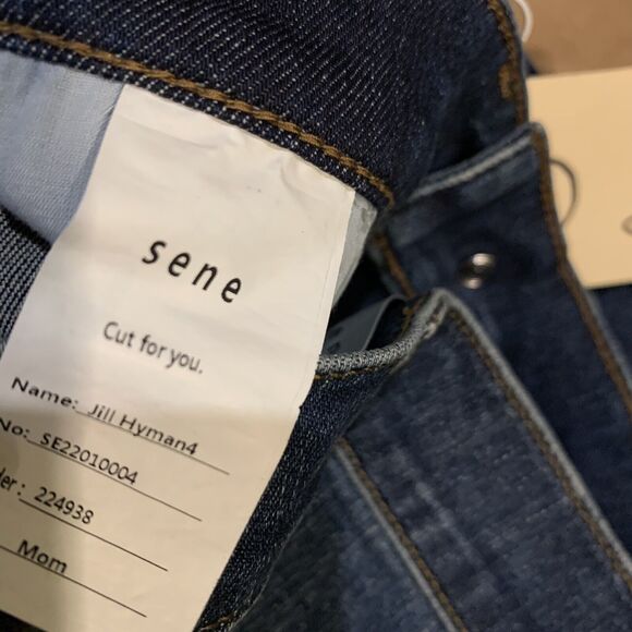 Sene Womens Mom Jeans Size 0 Blue Straight Leg Mid Rise Pants - Picture 8 of 11